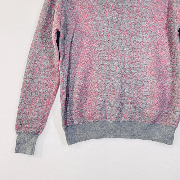 Halogen Sweater Womens Medium Gray Hot Pink Long Sleeve Pullover Jumper Top - Picture 2 of 6